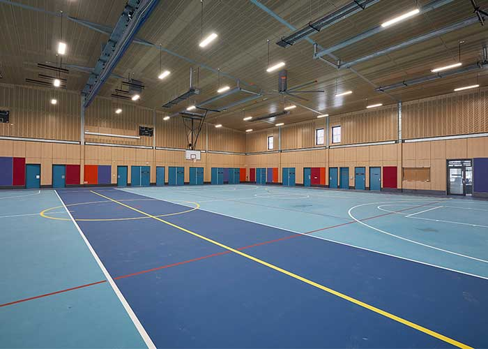 Hall with two sports courts. 