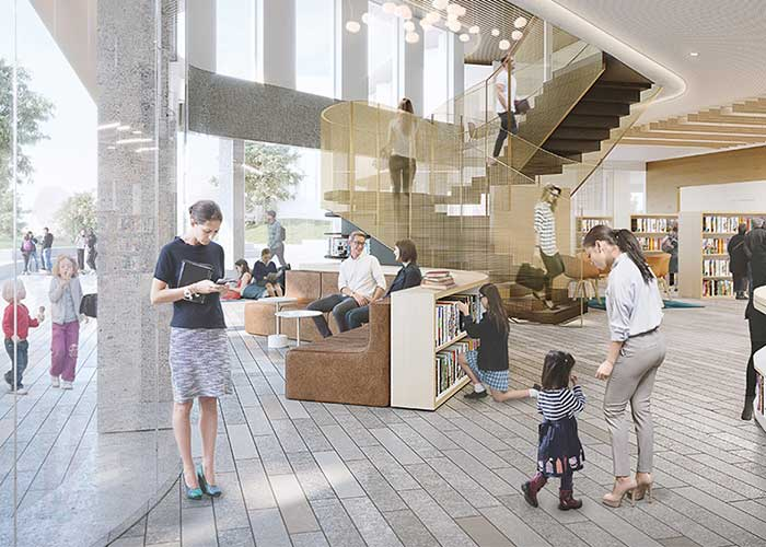 Artist impression of the joint-use library and community facility.